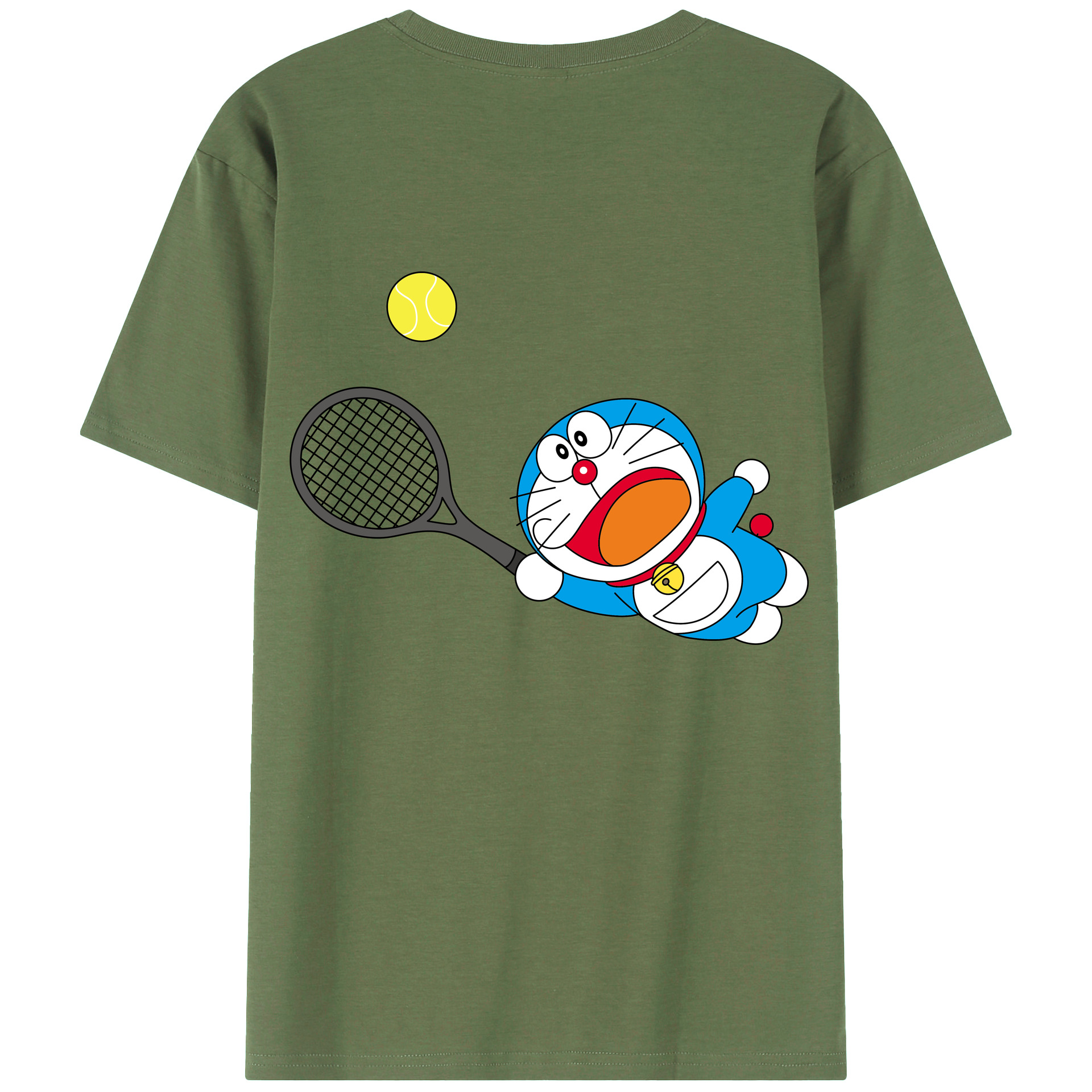 （画像用） ドラえもん Doraemon 綿100％ メンズ半袖Tシャツ（バックプリント） 通気性